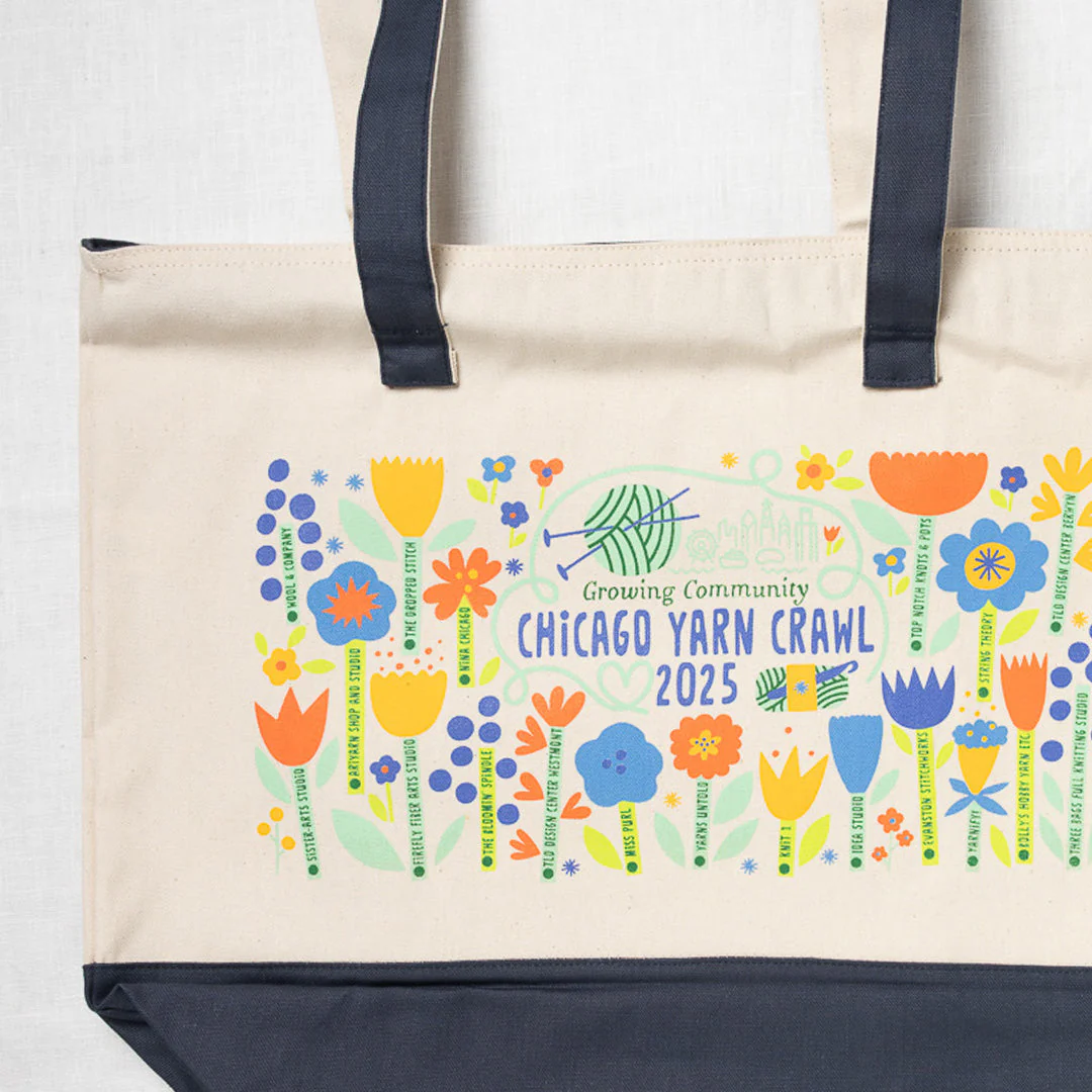 2025 Chicago Yarn Crawl Project Bag - Navy - Image 7