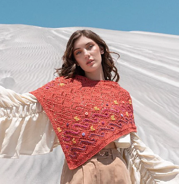 Arlet Embroidered Poncho by Amano Yarns - Image 2
