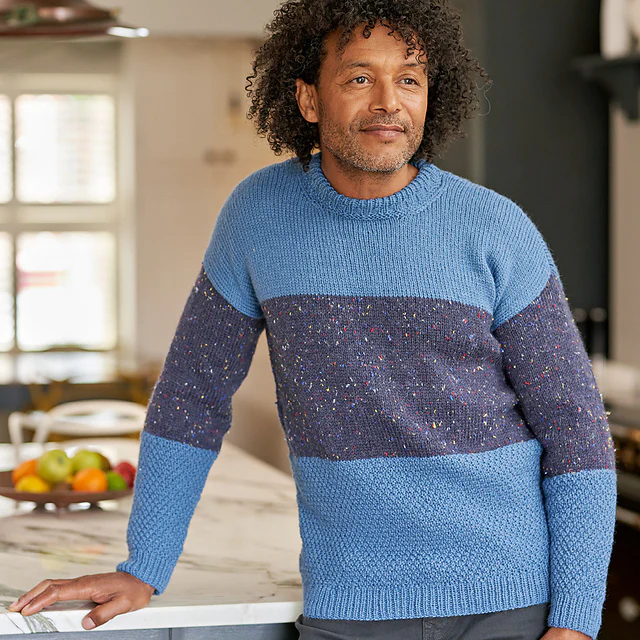 Benjamin Men's Block Jumper by Jenny Watson - Image 2
