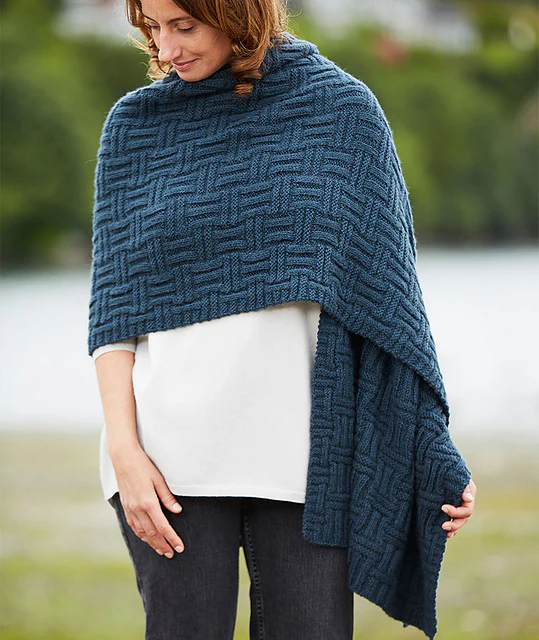 Big & Bigger Basketweave Wrap by Churchmouse Yarns and Teas - Image 2