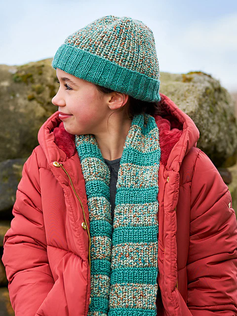 Brodie Fisherman's Rib Hat & Scarf by Sarah Hatton - Image 2