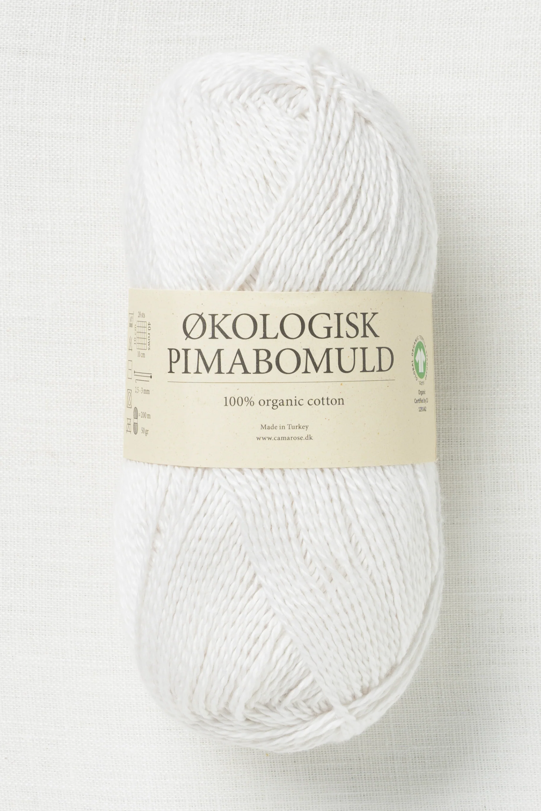 CaMaRose Økologisk Pimabomuld 3752 Hvid (White)