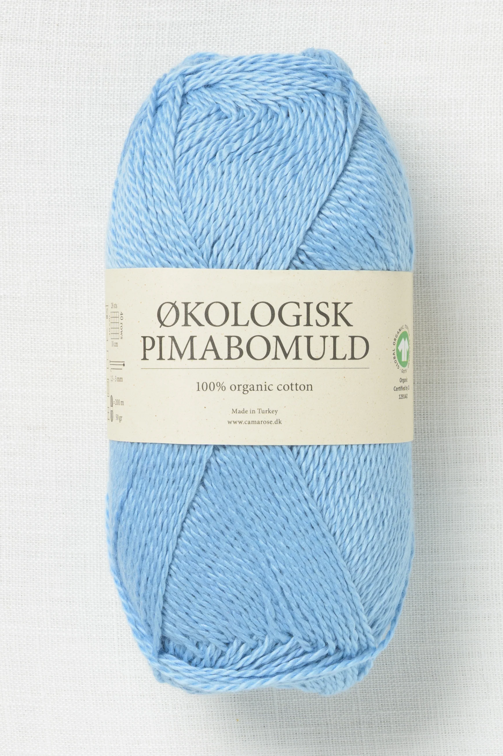 CaMaRose Økologisk Pimabomuld 3758 Lys Dueblå (Light Dove Blue)