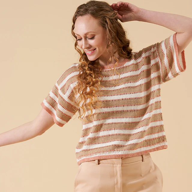 Clara Eyelet Striped Top by Chloe Elizabeth Birch - Image 3
