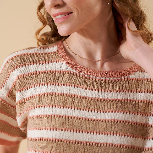 Clara Eyelet Striped Top by Chloe Elizabeth Birch - Image 4