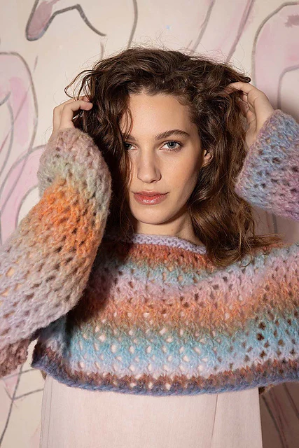 Cropped sweater Tatiana by LANGYARNS SWITZERLAND - Image 2