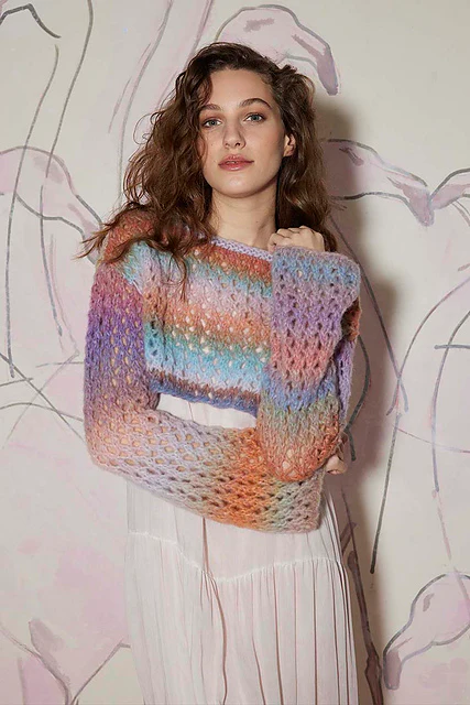 Cropped sweater Tatiana by LANGYARNS SWITZERLAND - Image 3