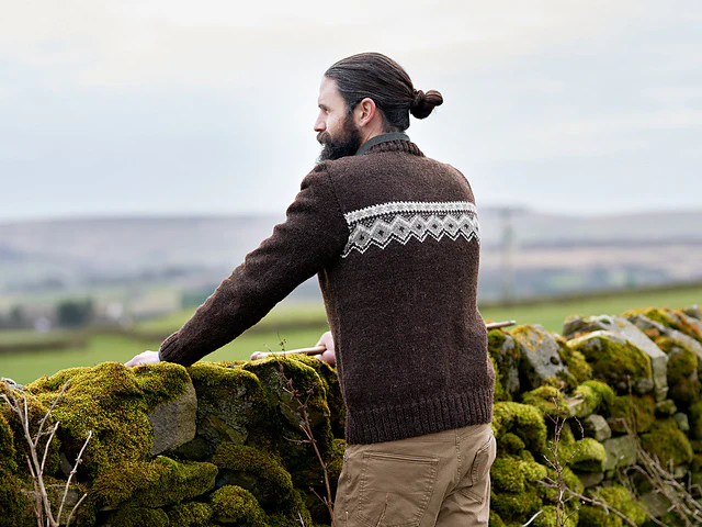 Denton Men's Fair Isle Band Jumper by Sarah Hatton - Image 3