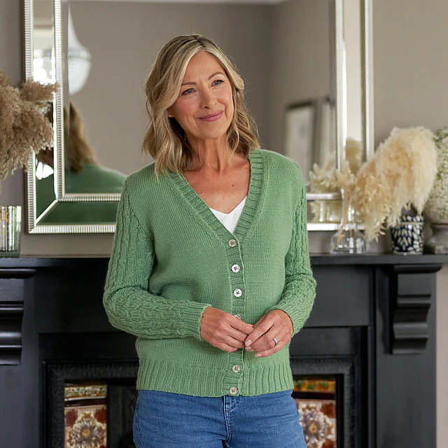 Estelle Cable Sleeved Cardigan by Sarah Hatton - Image 4