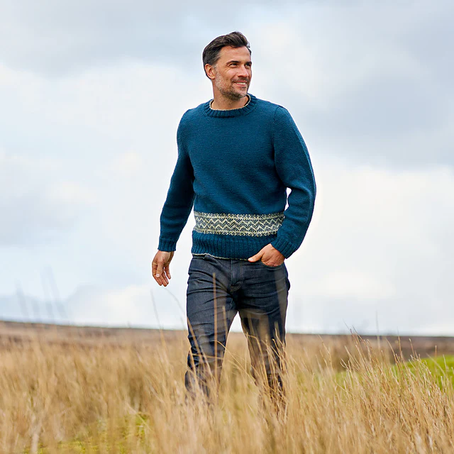 Frasier Men's Fair Isle Band Jumper by Sarah Hatton - Image 2