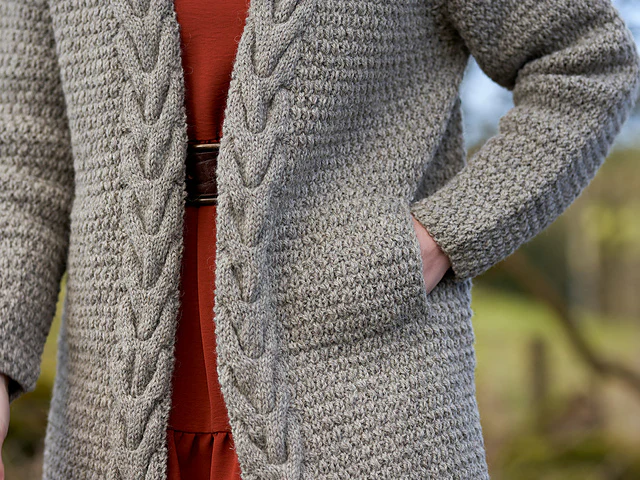 Galphay Ladies Cabled Coatigan by Sarah Hatton - Image 2