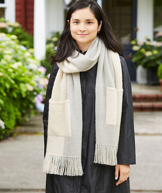 Graphic Two-Tone Wrap & Scarf by Churchmouse Yarns and Teas - Image 2