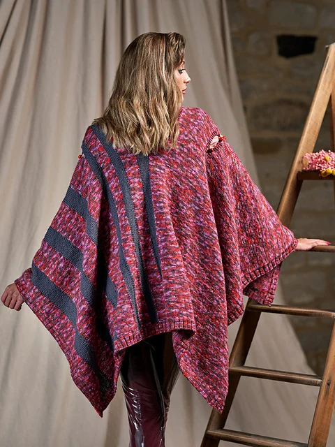 Harriet Poncho with Button Shoulder Detail by Zandra Rhodes