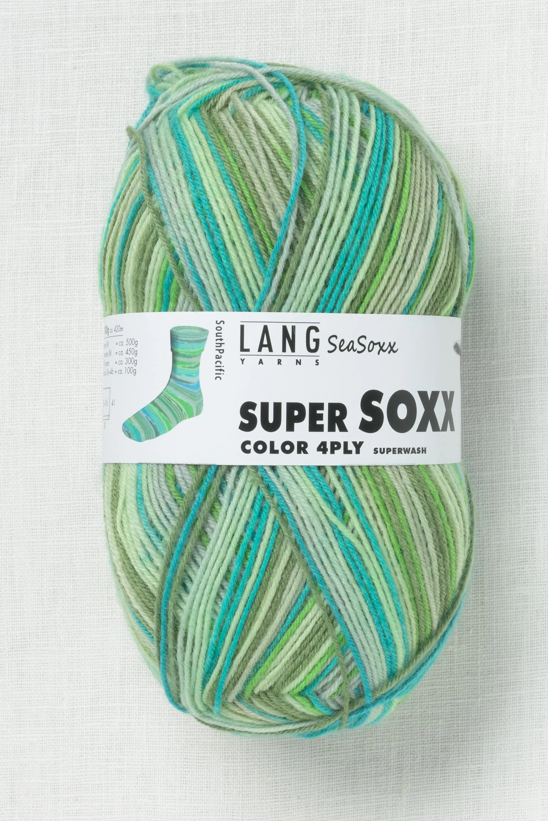 Lang Yarns Super Soxx Color 413 Pacific (Limited Edition)