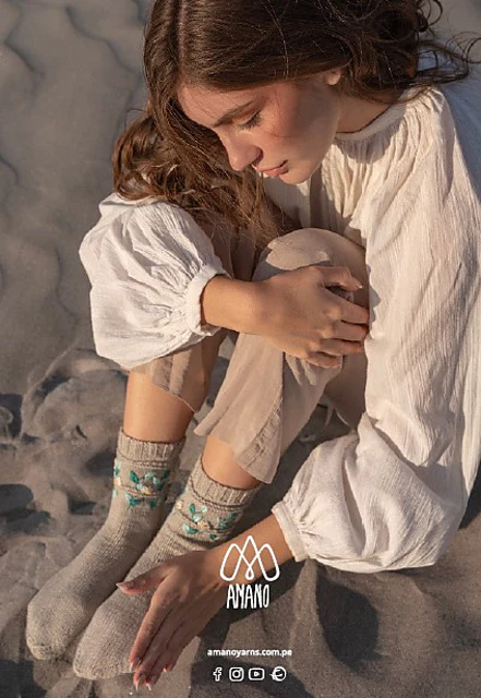 Lina Embroidered Socks by Cathy Carron - Image 2