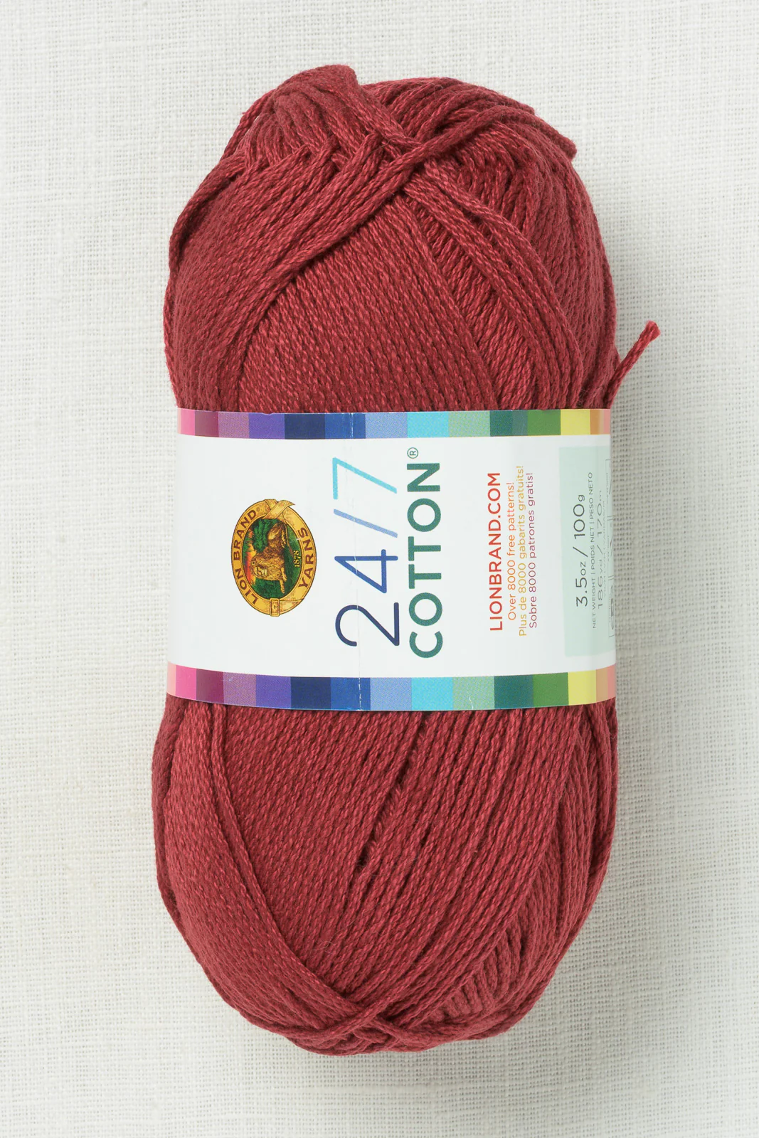 Lion Brand 24/7 Cotton 148AI Burgundy