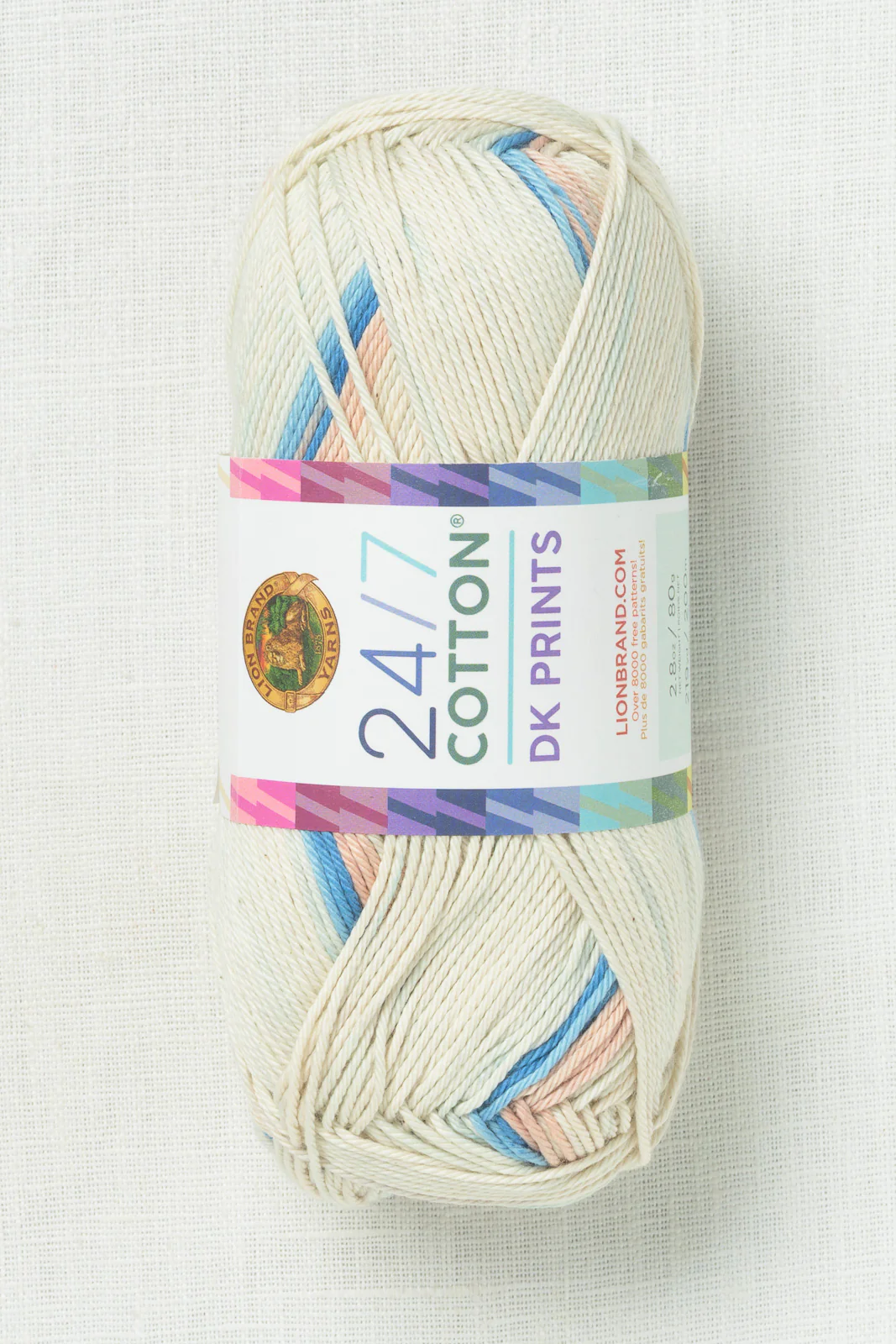 Lion Brand 24/7 Cotton DK Prints 504J Azul