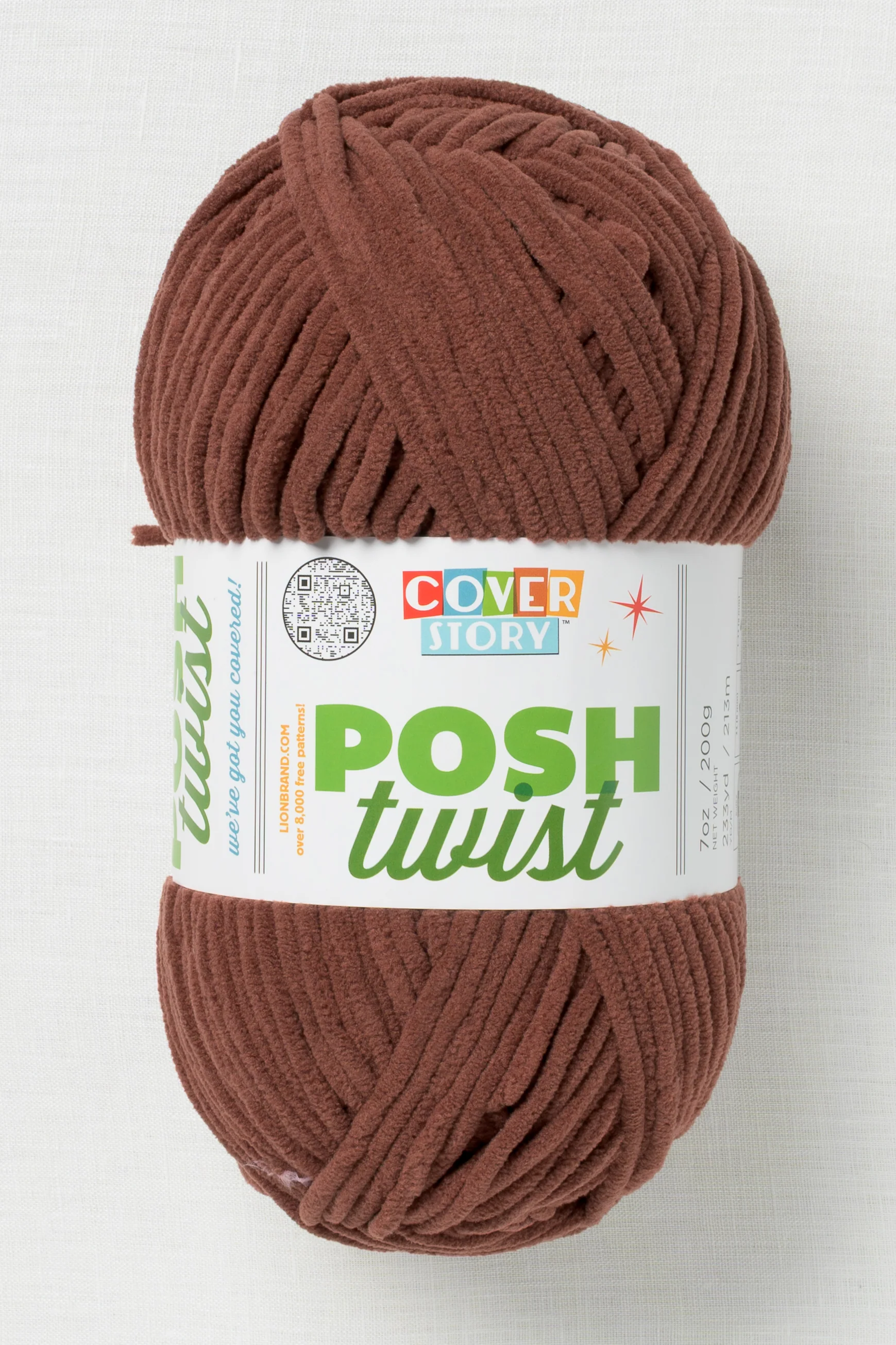 Lion Brand Cover Story Posh Twist 125BB Chocolate Fudge