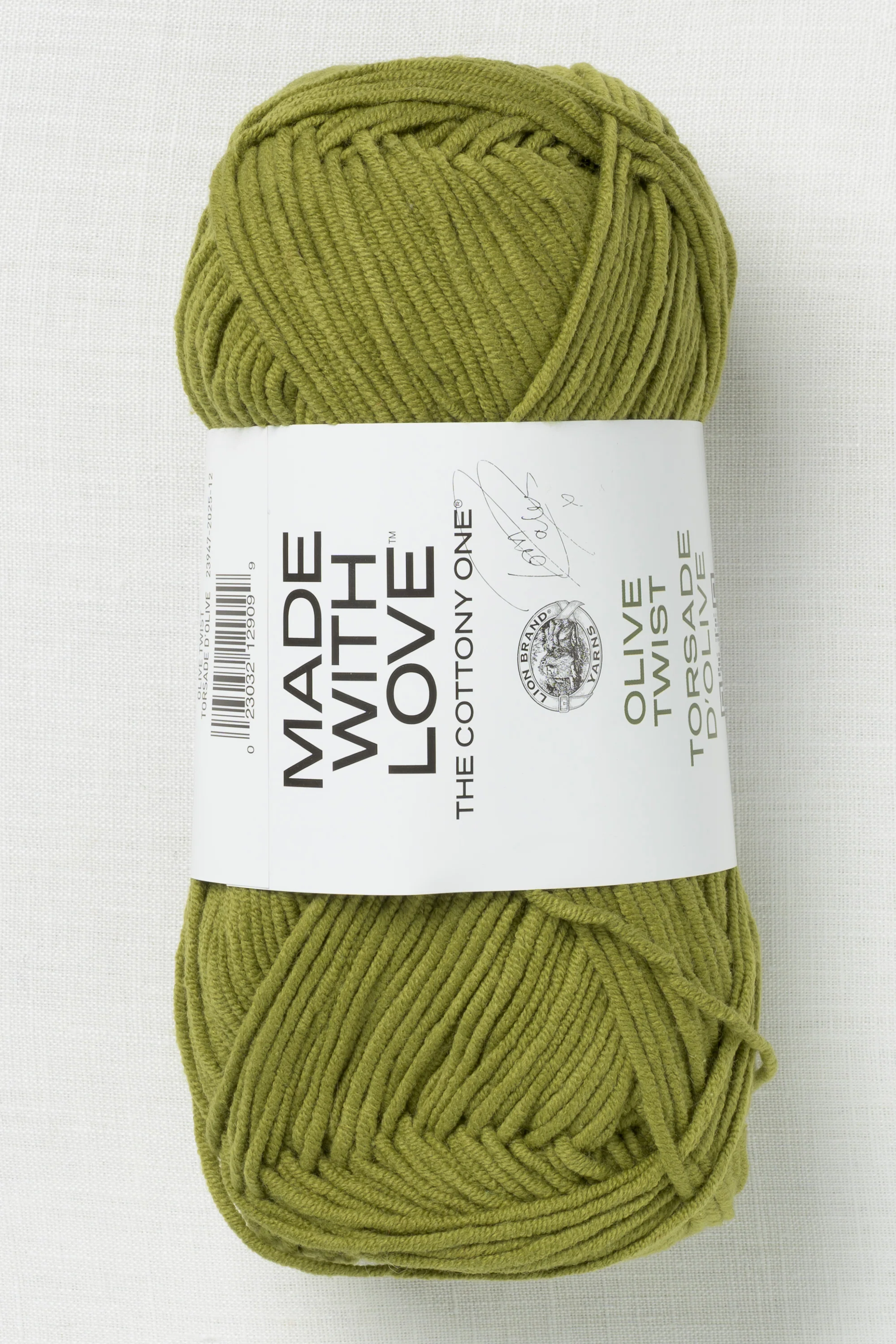 Lion Brand Made With Love The Cottony One 130AG Olive Twist