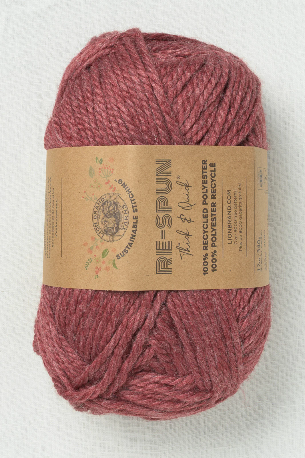 Lion Brand Re-Spun Thick & Quick 114S Dark Cherry