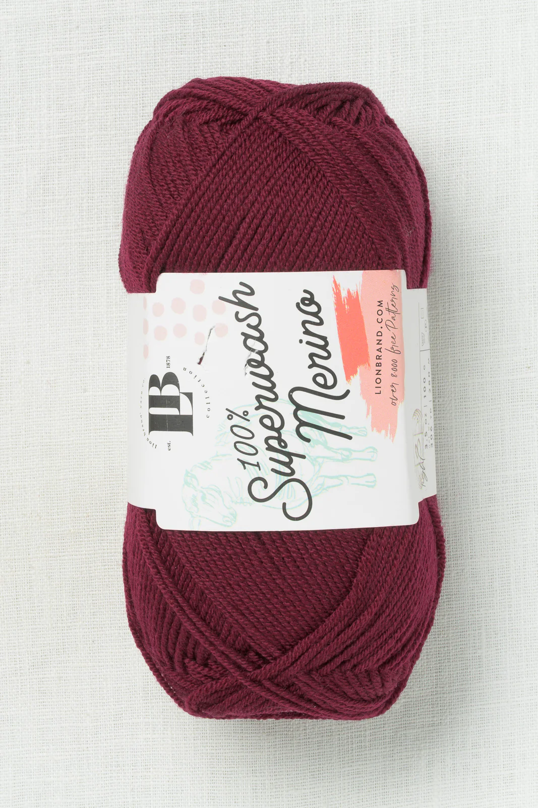 Lion Brand Superwash Merino 142C Burgundy