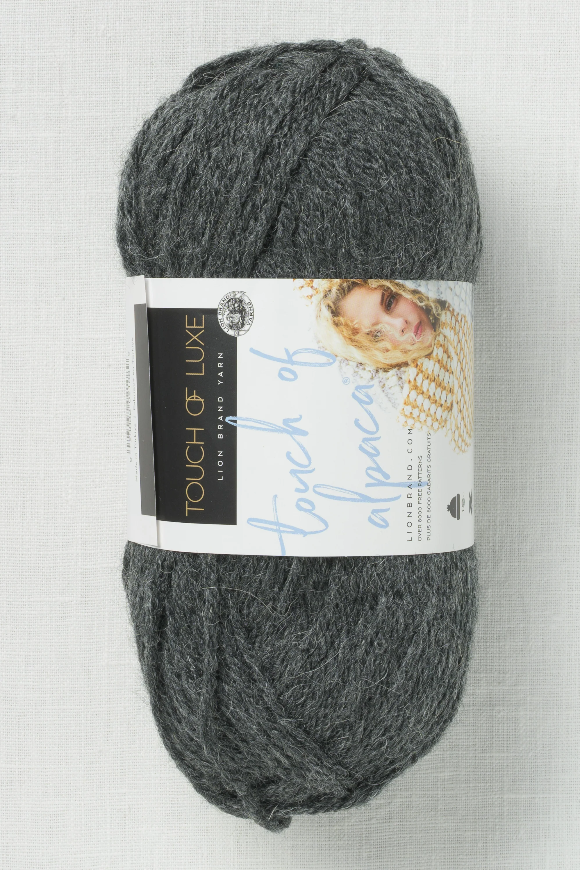 Lion Brand Touch of Alpaca 152A Charcoal