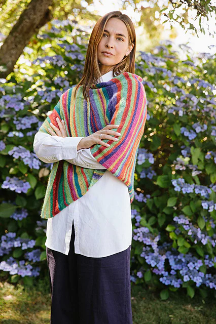 Lucky Striped Poncho by Churchmouse Yarns and Teas - Image 2
