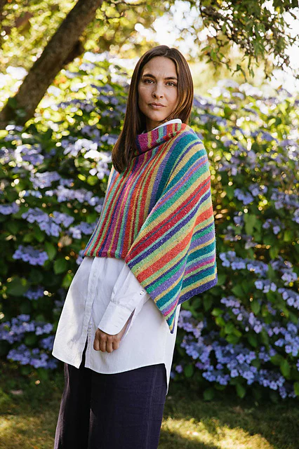 Lucky Striped Poncho by Churchmouse Yarns and Teas - Image 3