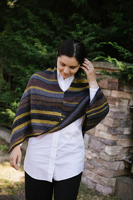 Lucky Striped Poncho by Churchmouse Yarns and Teas - Image 6