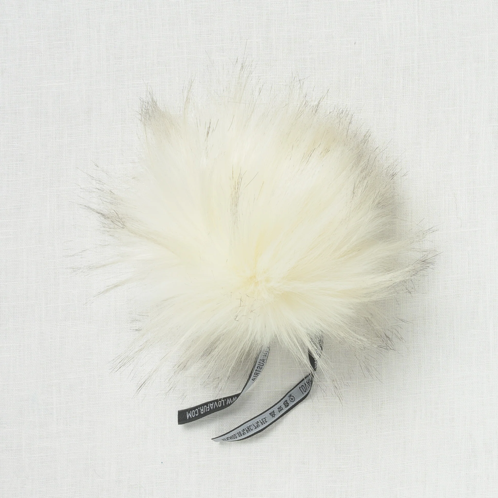 Lovafur Luxe Faux Fur Pom White Raccoon - Image 2