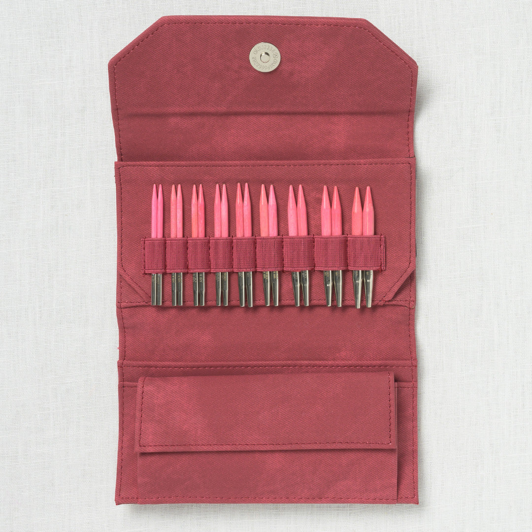 Lykke Blush 3.5" Interchangeable Circular Needle Set, Crimson Denim Case - Image 3