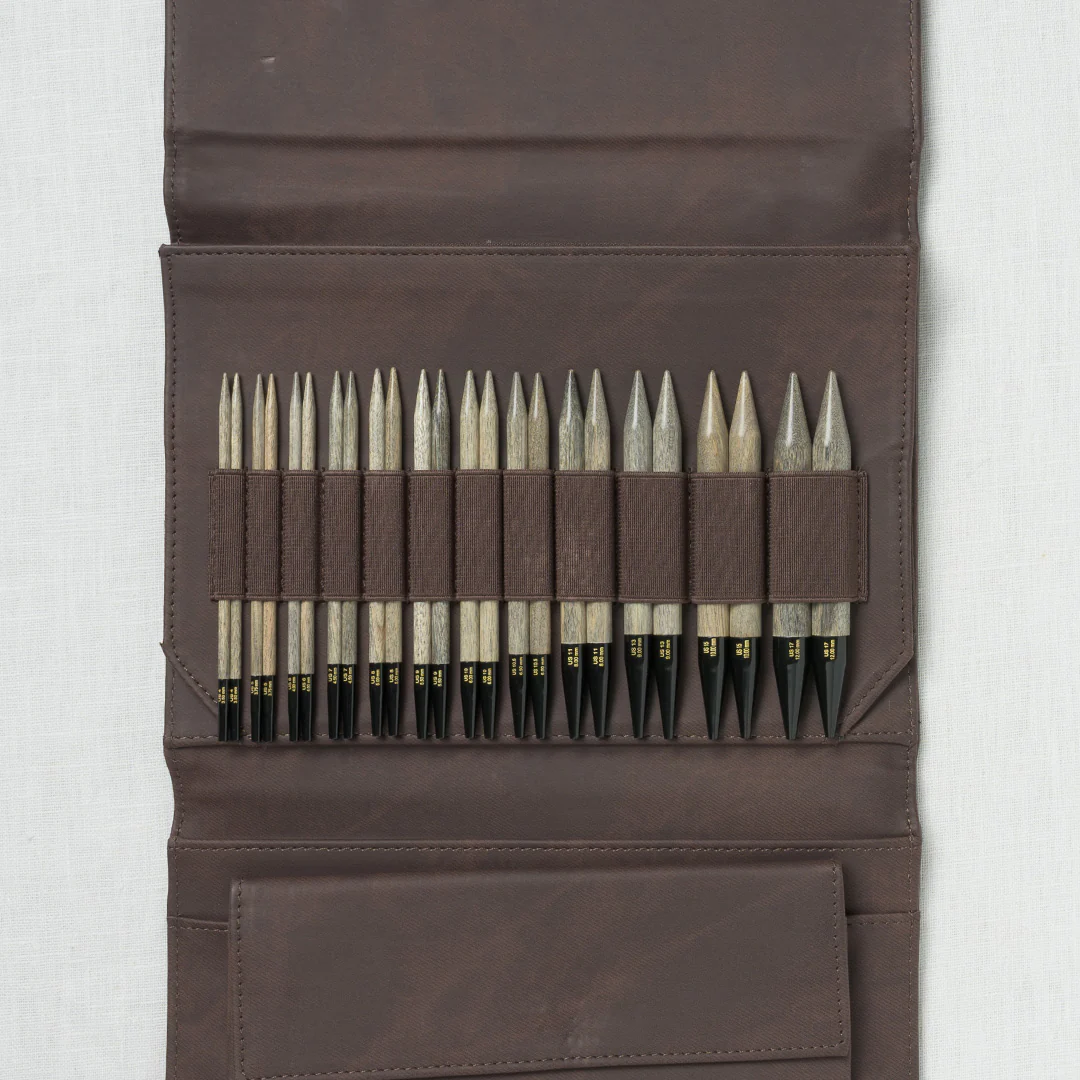 Lykke Driftwood 5" Interchangeable Circular Needle Set, Cacao Vegan Leather Case - Image 3