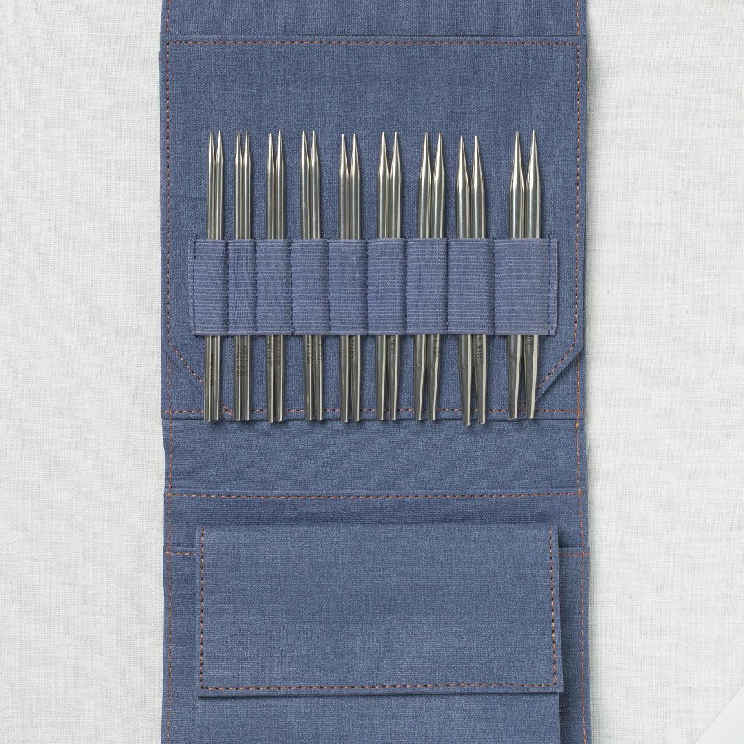 Lykke Flight 5" Deluxe Interchangeable Needle Set, US 3-10.5, Denim - Image 3