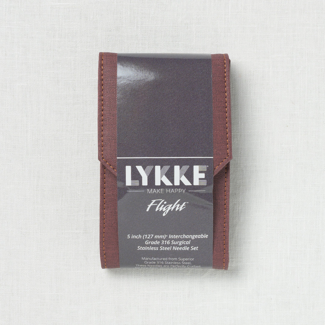 Lykke Flight 5" Interchangeable Mini Needle Set, US 0-2.5, Maroon