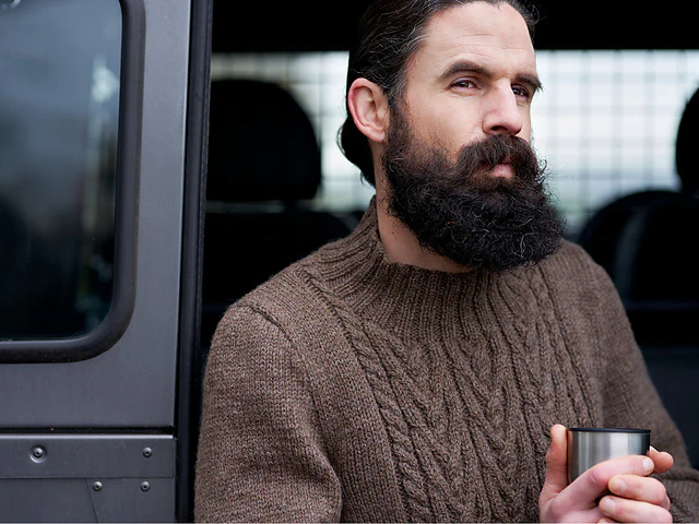Malham Men's Cabled Jumper by Sarah Hatton - Image 2