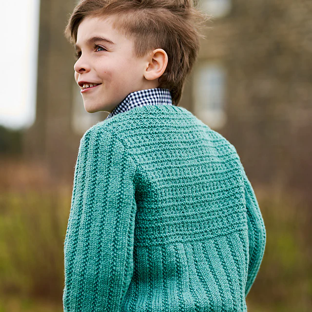 Maxwell Boy's Textured Gansey by Sarah Hatton - Image 2