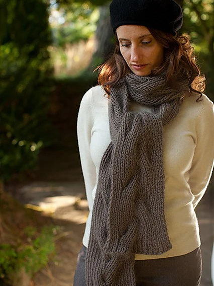 Reversible Cable Neck Wrap & Scarf by Churchmouse Yarns and Teas - Image 2