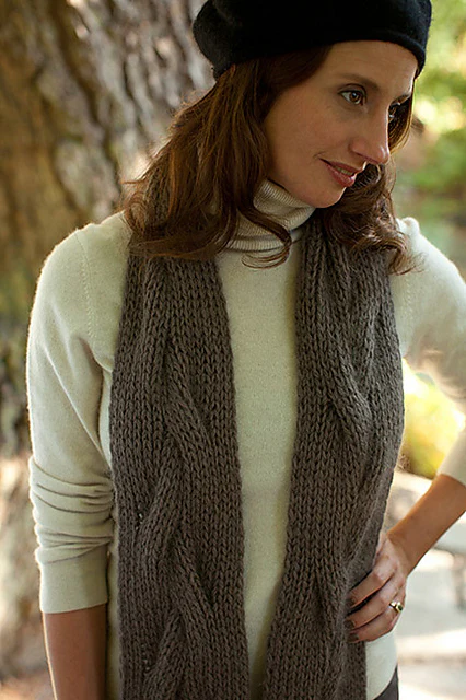 Reversible Cable Neck Wrap & Scarf by Churchmouse Yarns and Teas - Image 3