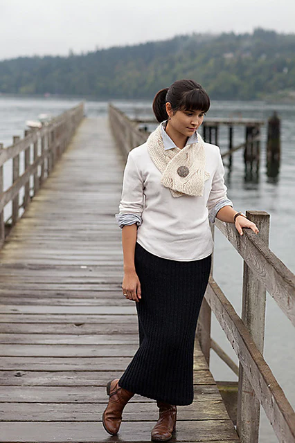Reversible Cable Neck Wrap & Scarf by Churchmouse Yarns and Teas - Image 4