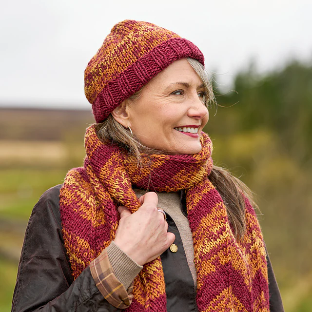 Roisin Chevron Scarf and Hat by Sarah Hatton - Image 2