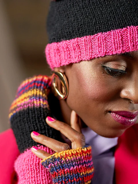 Susannah Ribbed Wrist Warmers by Zandra Rhodes - Image 2