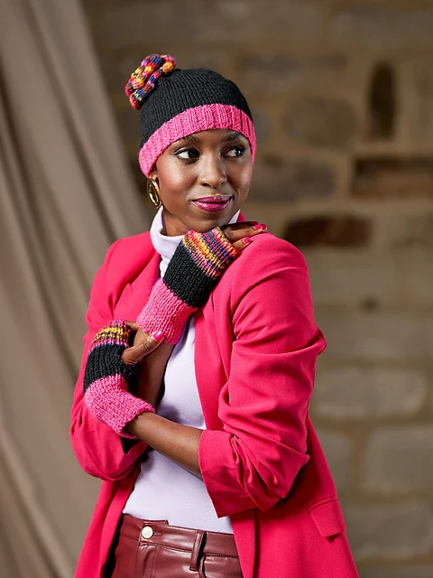 Susannah Ribbed Wrist Warmers by Zandra Rhodes - Image 3