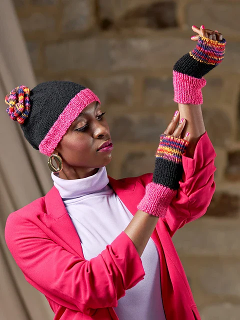 Susannah Ribbed Wrist Warmers by Zandra Rhodes - Image 4