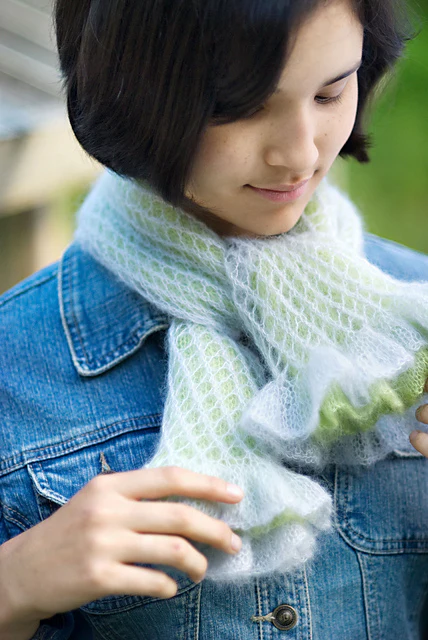Two Way Ruffle Scarf by Churchmouse Yarns and Teas - Image 4