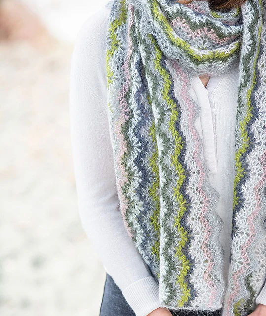 Vintage Wrap & Scarf by Churchmouse Yarns and Teas - Image 5